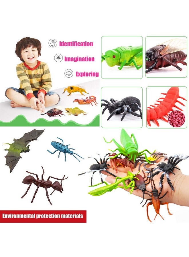 PINOWU 27pcs Bug Toy Figures Playset for Kids Boys, 2-6' Fake Insects - Spiders, Cockroaches, Scorpions, Crickets, Lady Bugs, Butterflies and Worms for Education and Christmas Party Favors - Image 4