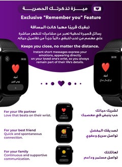 Urjwan Smartwatch 10th Gen – Black, 42mm | AMOLED Ultra-Clear Display, Photo Display Feature, Exclusive App, “Remember You” instance messaging, Slimmer Design with Reduced Bezels, New Colors with Extra Strap, Call & Notification Support.  - Image 3