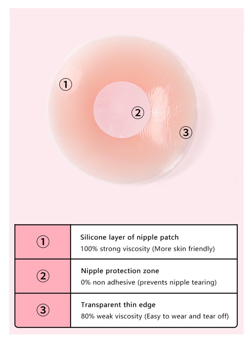 DEYVI Skin-Friendly Comfort Pads Silicone Sticky Bra Nipple Covers Support Reusable Ultra Soft Self Adhesive Breast  Covers with Storage Box for Women - Image 5