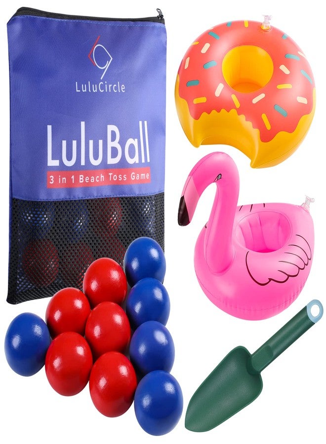 LuluCircle LuluBall Outdoor Beach Toss Game Set 10 Balls, Beach Games, The Beach Must-Have Game for Family Adult Friends (American Blue) - Image 1