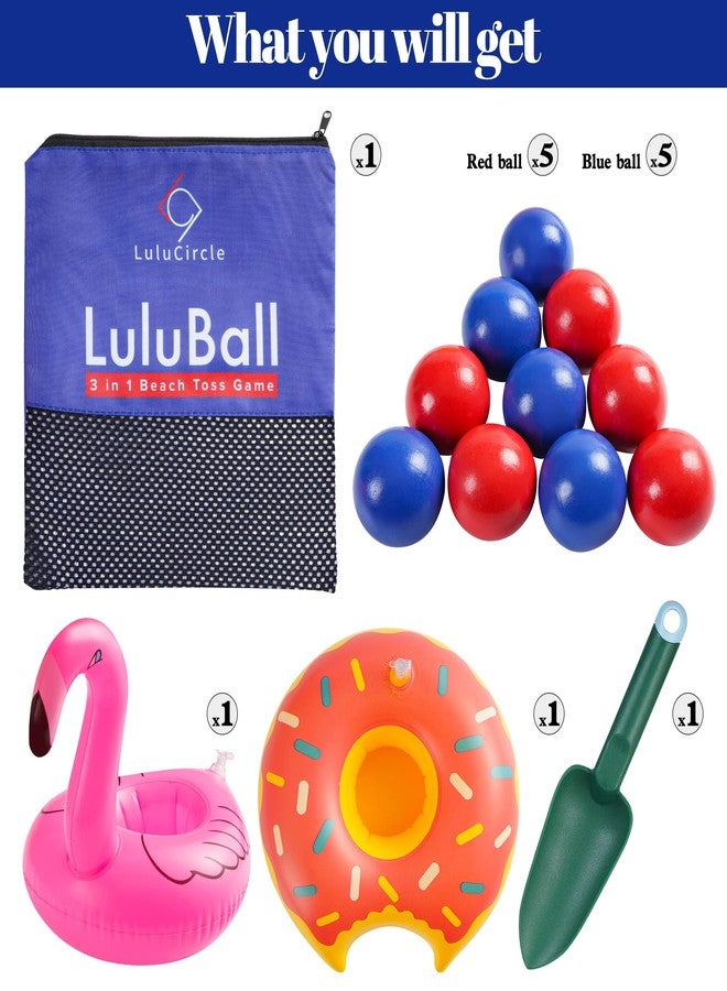 LuluCircle LuluBall Outdoor Beach Toss Game Set 10 Balls, Beach Games, The Beach Must-Have Game for Family Adult Friends (American Blue) - Image 3