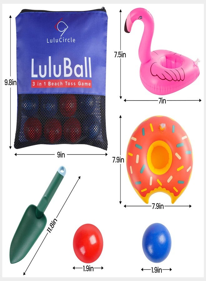 LuluCircle LuluBall Outdoor Beach Toss Game Set 10 Balls, Beach Games, The Beach Must-Have Game for Family Adult Friends (American Blue) - Image 2