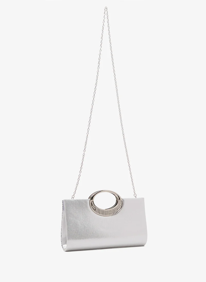 Ella Limited Edition  Sequin Embellished Detail Metallic Clutch for Women | Best Price UAE