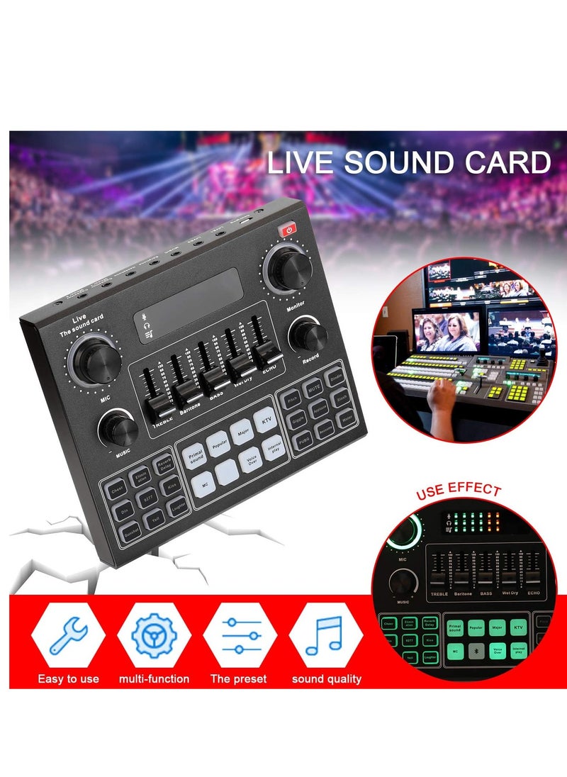 ELTRAZONE Multifunctional Live V9 Sound Card and BM800 Suspension Microphone Kit Broadcasting Condenser Microphone Set Intelligent Webcast Live Sound Card for Computers and Mobile  - Image 5