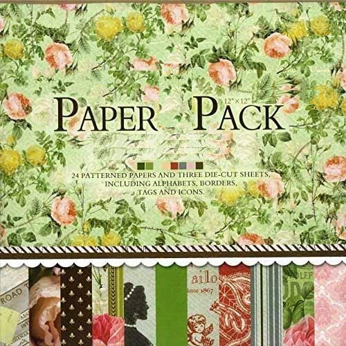 Qatalitic Pattern Design Printed Papers for Art & Craft (VS12011), Size: 12 X 12 Inch for Greeting Cardmaking & Project Book Making (24 Patterned Sheets + 3 Die Cut Sheets) Paper Designer Paper Pack - Image 1
