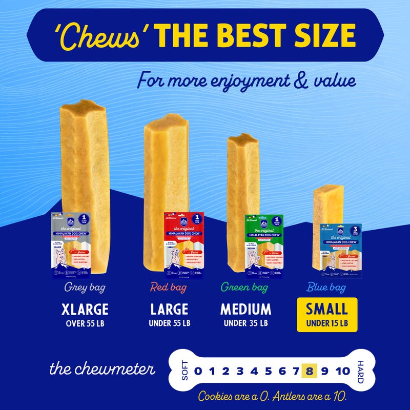 Himalayan Dog Chew Himalayan Chew Original Yak Cheese Chew, Bacon, 3 Small Sticks, 1.1 oz, Gluten Free, Healthy Treats, Grain & Lactose Free 100% Natural, Long Lasting Chews for s Under 15 lbs - Image 5