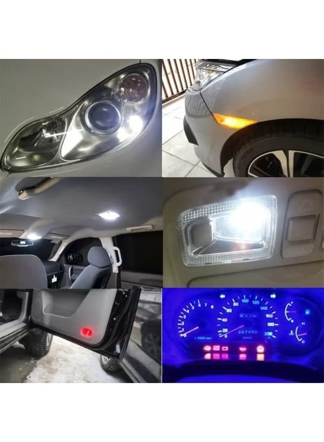 30 مصباح LED أبيض 6000 كلفن، 168 مصباح LED بديل من نوع COB T10، مصابيح إضاءة داخلية للسيارات (بيضاء) بقدرة 0.36 واط وجهد 12 فولت. - Image 2