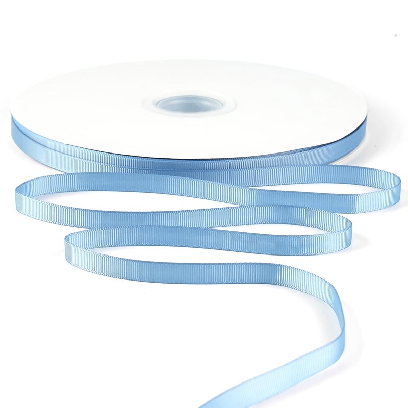 DINDOSAL Dusty Blue Grosgrain Ribbon 38 Inch Bulk 100 Yard Roll Thin Dusty Blue Ribbon for Crafts Solid Blue Hair Ribbon for Gift Wrapping Crafts Wedding Decorations Scrapbook Baby Shower