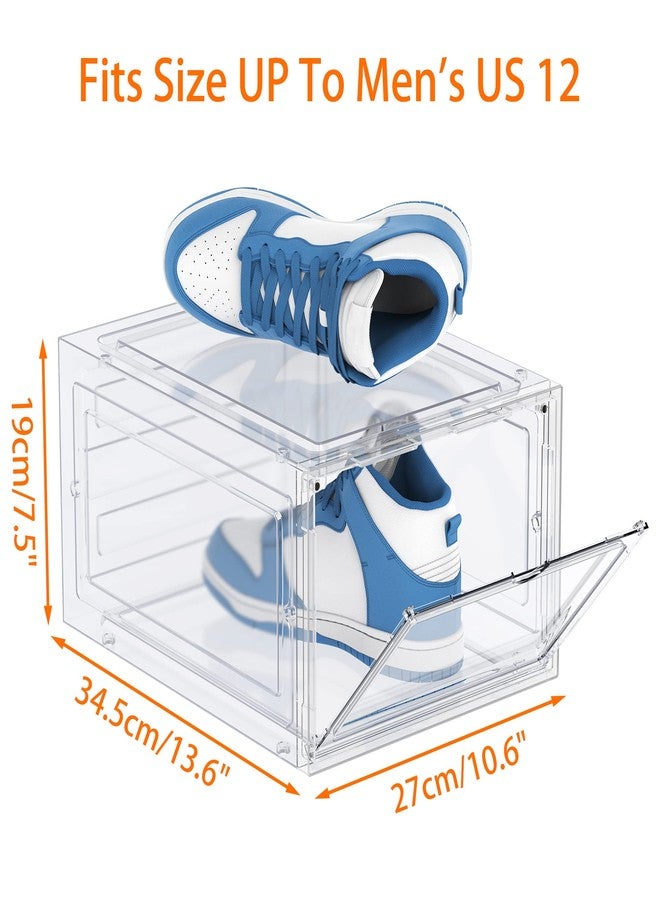 HOMIDEC Shoe Storage, 6 Pack Shoe Organizer Clear Hard Plastic Shoe Box, Shoe Boxes Clear Plastic Stackable, Shoe Boxes with Lids for Size 13, Transparent - Image 2