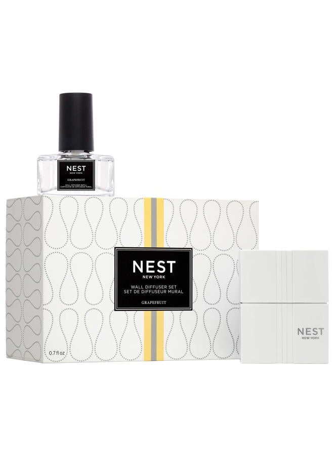 NEST FRAGRANCES Wall Diffuser Set, Grapefruit - Includes 1 Diffuser Unit + 1 Refill - Up to 30 Days of Continuous Scent - Cruelty Free, Vegan - Made in USA - Image 1