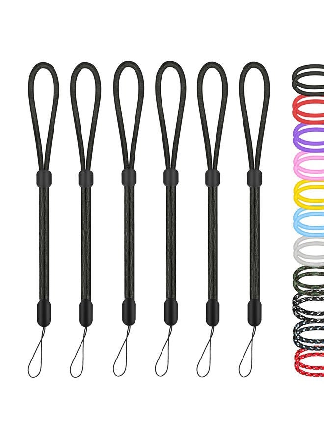 Hukado Adjustable Hand Wrist Straps Lanyard, (5 Pack) 8 inches Nylon Lanyard with Movable Button for Phone, Camera, GoPro, PSP, Flashlight, Keychains, USB Flash Drives and More Device, Black - Image 1