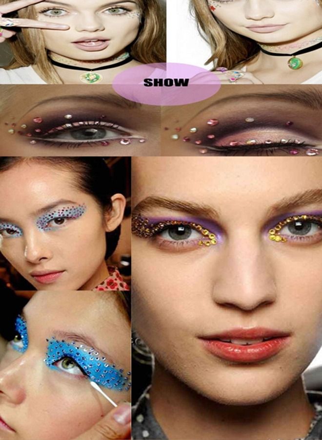 260-Pieces Eyes and Body Gems Rhinestone Crystal Sticker - Image 4