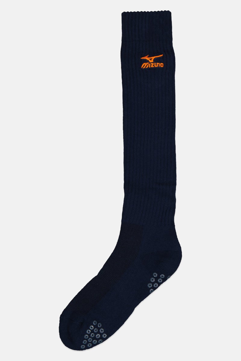 Mizuno Men 1 Pair Embroidered Logo Long Volley Ball Socks, Navy  - Image 1