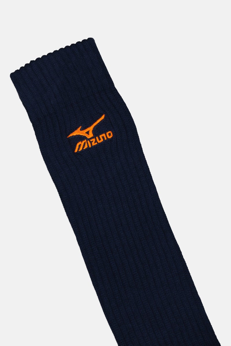 Mizuno Men 1 Pair Embroidered Logo Long Volley Ball Socks, Navy  - Image 2