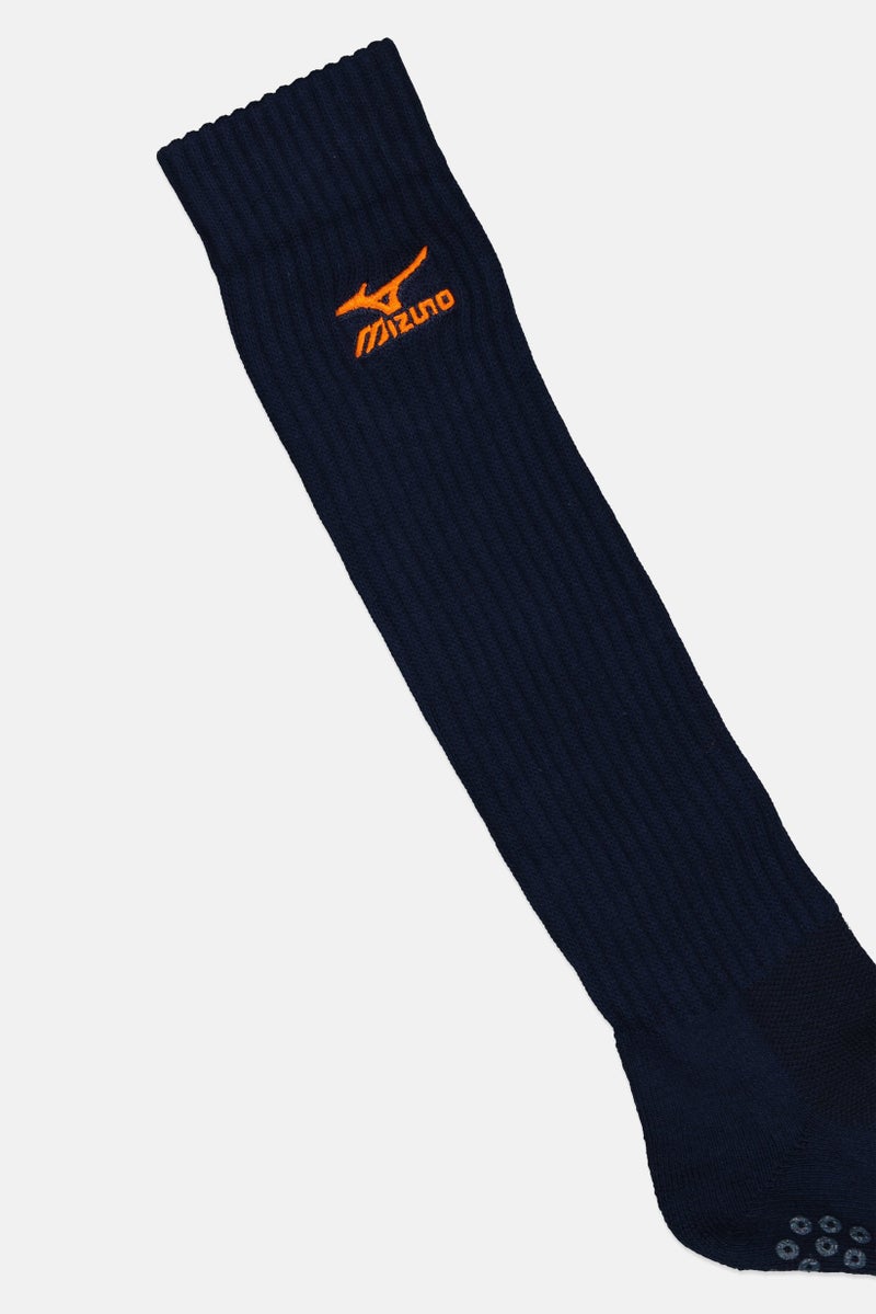 Mizuno Men 1 Pair Embroidered Logo Long Volley Ball Socks, Navy  - Image 4