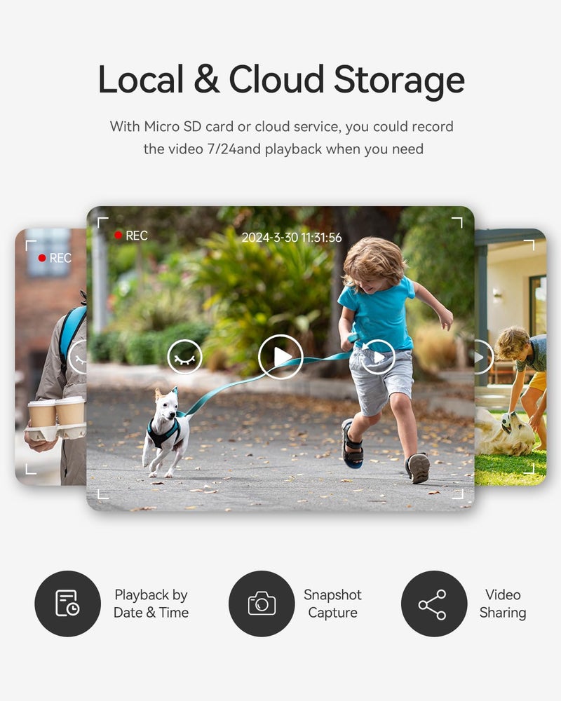 TMEZON WiFi Video Intercom System Doorbell with Camera and 7 Inch Monitor IP Wired Video Door Phone 1080P Wired Night Vision,No Monthly Fees, Support Remote Unlock Door Release,Snapshot, Tuya - Image 5