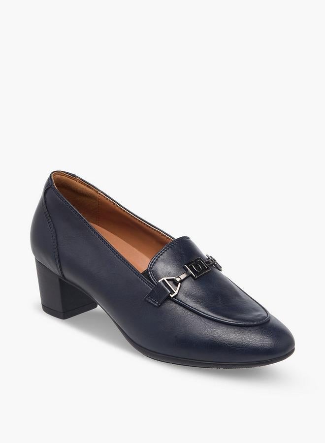 DUCHINI Women Metal Accent Block Heel Loafers - Image 2