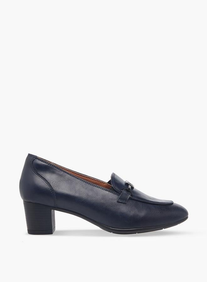 DUCHINI Women Metal Accent Block Heel Loafers - Image 1