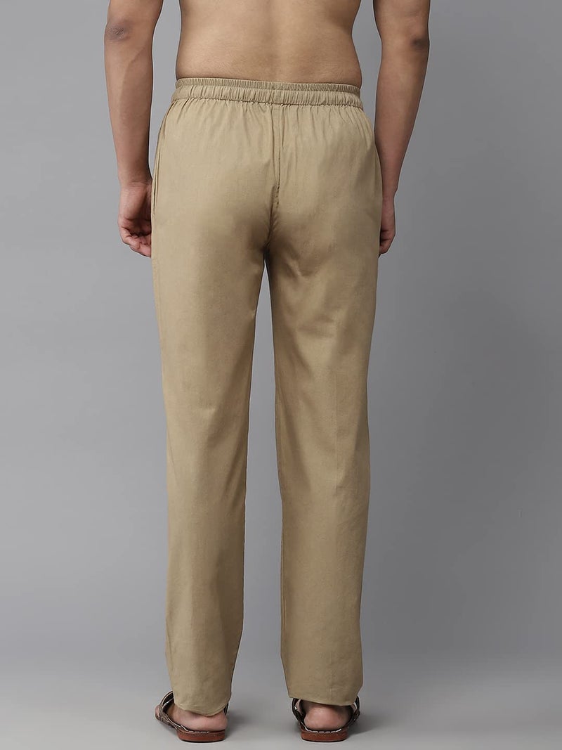 See Designs Men Brown & Beige Solid Pure Cotton Men's Pyjama (Pack of 2)_SDCBPJ166M - Image 5