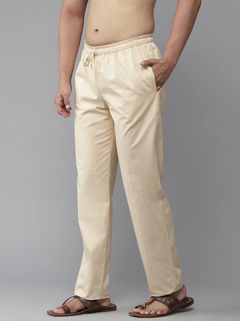 See Designs Men Brown & Beige Solid Pure Cotton Men's Pyjama (Pack of 2)_SDCBPJ166M - Image 2