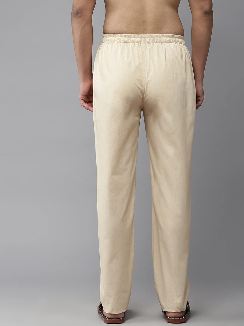 See Designs Men Brown & Beige Solid Pure Cotton Men's Pyjama (Pack of 2)_SDCBPJ166M - Image 4