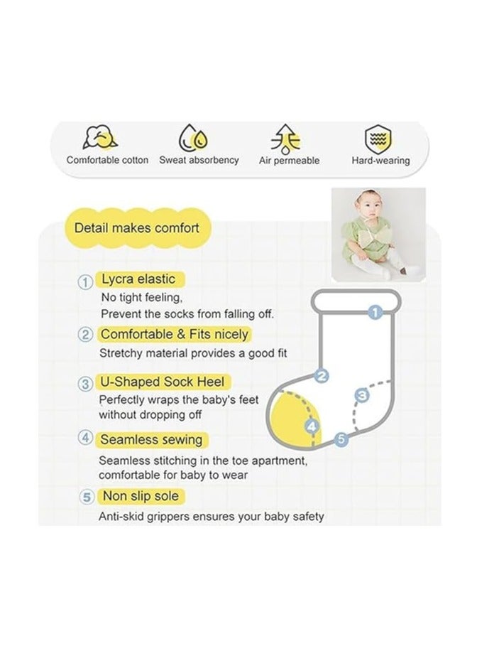 Oasisgalore 4 Pairs Non Slip Toddler Grip Socks Baby Crawling Socks Anti Skid Newborn Socks for Boy Girl - Image 5