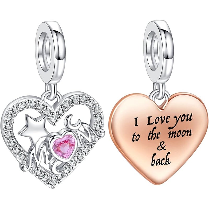 NINGAN 925 Sterling Silver Heart Pendant Gift For Mother Fit Women's Bracelet Necklace - Image 1