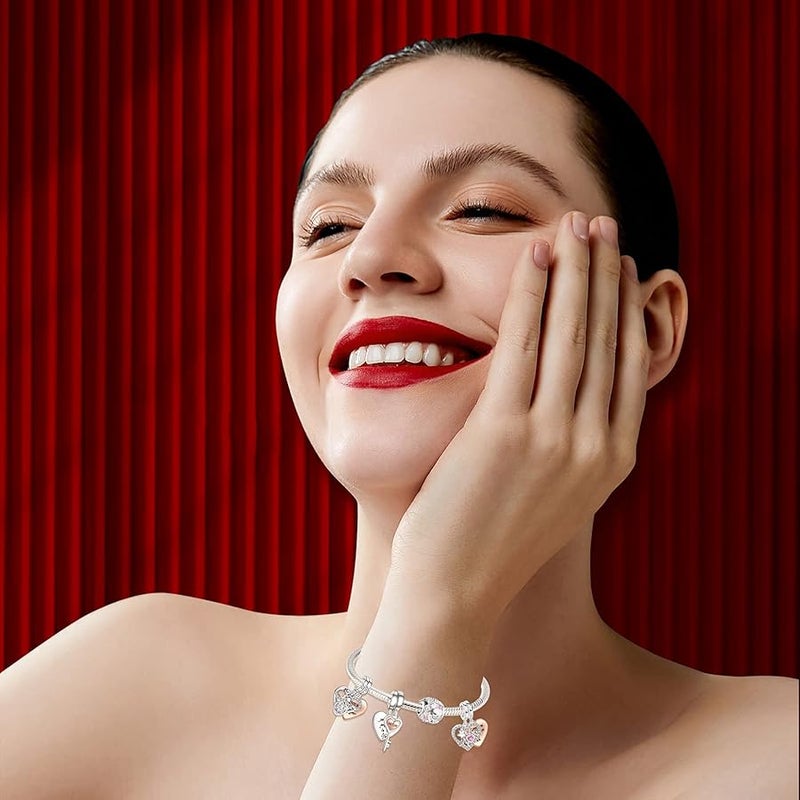 NINGAN 925 Sterling Silver Heart Pendant Gift For Mother Fit Women's Bracelet Necklace - Image 5