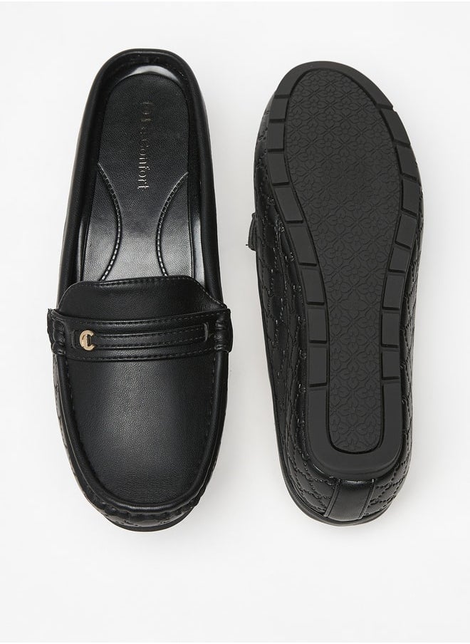 Le Confort - Women's Textured Slip-On Mules - Image 1