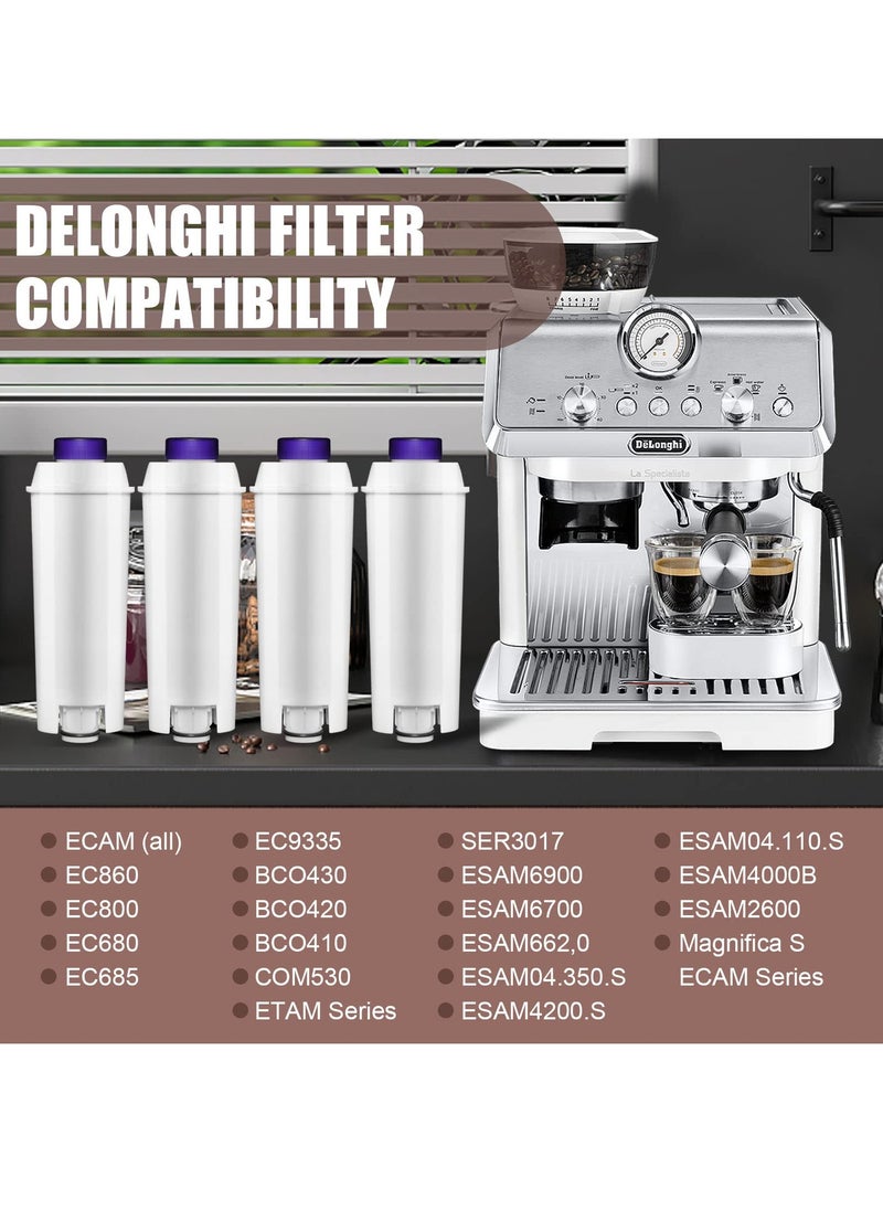 SYOSI - 4Packs DLSC002 Coffee Water Filter for Delonghi - Compatible with ECAM ESAM ETAM BCO EC EC680 EC800 - Replacement Filter for Delonghi Water Filter Anti-Lime Scale Water Purifier - Image 1