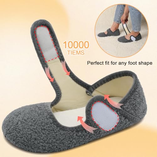 Scurtain Wide Width Diabetic Slippers - Comfortable Womens & Mens Neuropathy Bunion Edema Shoes for Hospital Recovery, Pregnancy & Delivery - Image 4