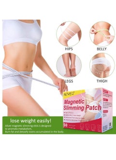 ALIVER 50 Pieces Magnetic Slimming Patches Fat Burning Belly Stickers Highly Effective Body Patches with Herbal Formula Magnetic Weight Loss Fat Burning Navel Stickers for Natural Weight Loss Unisex  - Image 4