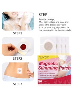 ALIVER 50 Pieces Magnetic Slimming Patches Fat Burning Belly Stickers Highly Effective Body Patches with Herbal Formula Magnetic Weight Loss Fat Burning Navel Stickers for Natural Weight Loss Unisex  - Image 5