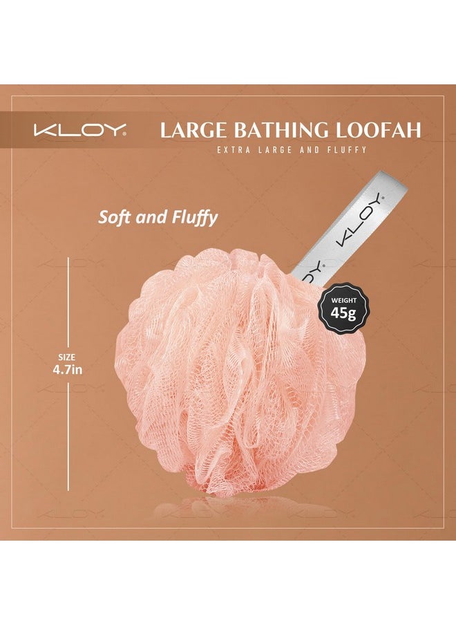 KLOY KLOY Large Bath Loofah Sponge Scrubber Exfoliator for High Lather Cleansing (Peach and Blue)  - Image 4