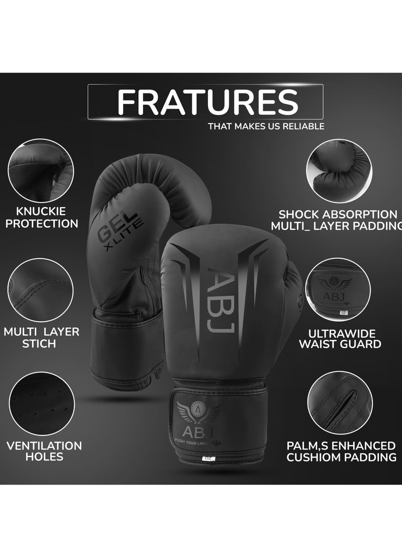 ABJ Boxing Gloves, Pro Training Sparring, Maya Hide Leather, Muay Thai MMA Kickboxing, Heavy Punching Bag Focus Mitts Pads Workout, Ventilated Palm, Multi Layered gloves  - Image 2