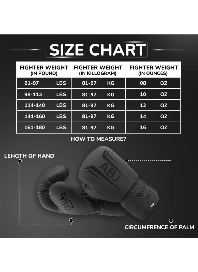ABJ Boxing Gloves, Pro Training Sparring, Maya Hide Leather, Muay Thai MMA Kickboxing, Heavy Punching Bag Focus Mitts Pads Workout, Ventilated Palm, Multi Layered gloves  - Image 5