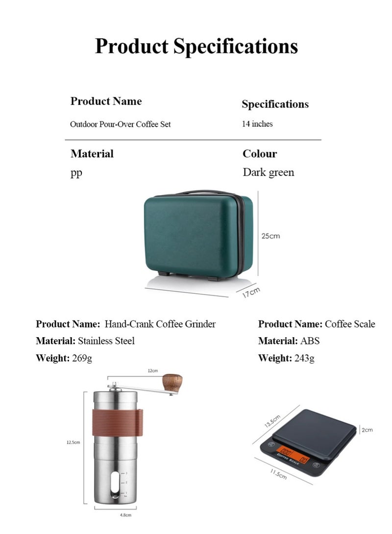 6-Piece Coffee Making & Serving Full Set Travel Coffee Gift Set Coffee Serving Sets Outdoor Coffee Makers Travel Portable Pour Over Coffee Kit - Image 3