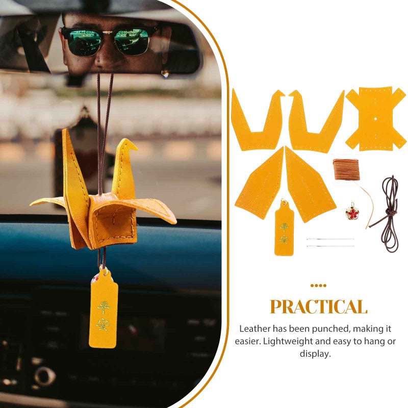 1 Set Origami Crane Decor Origami Crane Making Material Sewing Origami Crane Set Car Interior Decor - Image 3