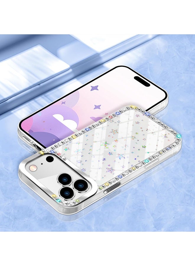 Wffo Compatible for iPhone 17 Pro Max Case - 3D Rhinestone Phone Case - Transparent Sparkling Diamond Glitter Case - Anti-Slip Shockproof Case - Star Design - Image 4