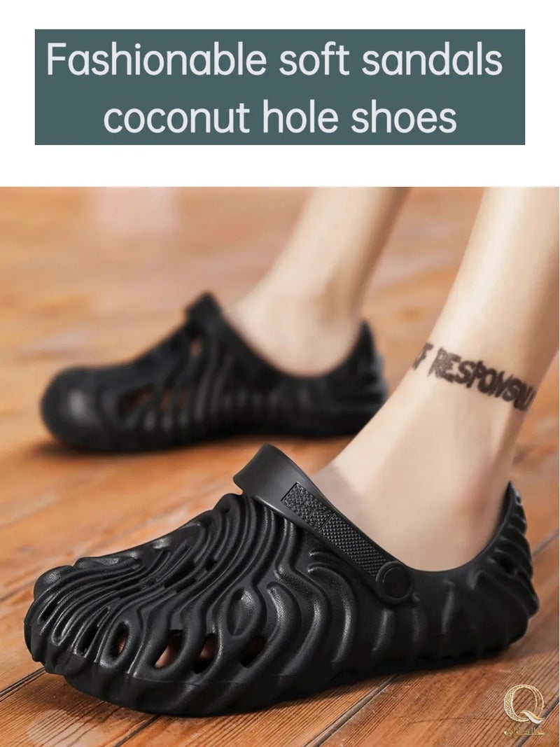Men's Breathable Clogs Sandals, Dual-Wear Closed-Toe Slides, EVA Soft Sole Beach & Summer Casual Shoes, Lightweight Non-Slip Footwear for Men - Image 1