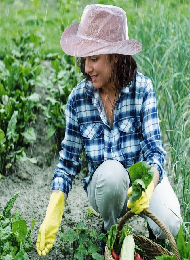 phnydreg 2Pcs Cowboy Hat Rain Covers Plastic Hat Waterproof Cover Cowboy Hat Covers for Dust Unisex Travel Hat Storage Cover (2, White) - Image 5