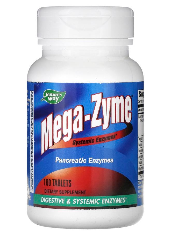 Nature's Mega-Zyme Systemic Enzymes 100 Tablets 