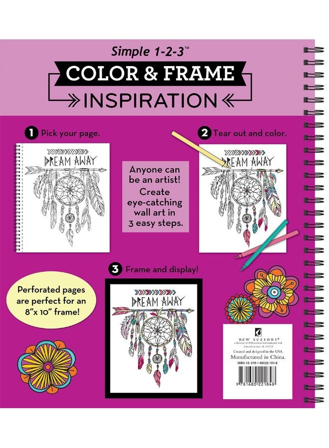 Publications International Color & Frame - Inspiration (Adult Coloring Book)  - Image 2