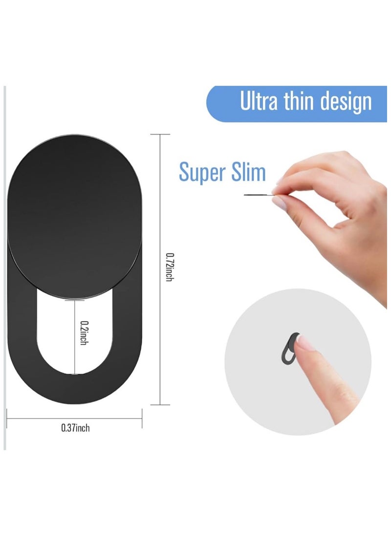 CleanWave - The Pure Effect [8 Pack] Ultra-Thin Webcam Cover Slide – 0.022in Privacy Protector for Laptop, MacBook, iPhone, iPad, PC & More – Sleek Camera Blocker for Online Security - BLACK  - Image 3