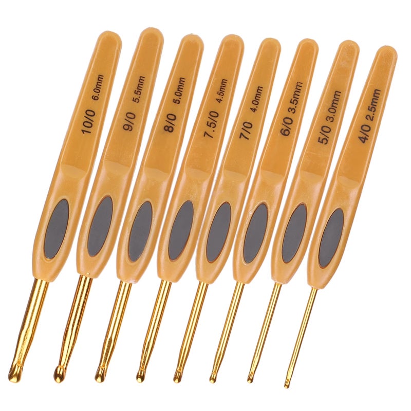 Ergonomic Crochet Hooks 8 Sizes Coffee Soft Grip Set Reduce Hand Cramps Smooth Glide Crochet Hook Kit for Beginners Crochet Projects - Image 2