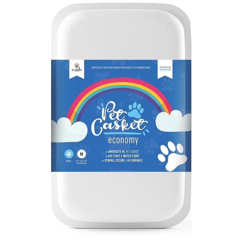 Pet Memory Shop Caring Series Pet Casket â€“ Safe, Durable & Elegant Burial Box for Dogs, Cats & Pets â€“ Loving Memorial & Pet Loss Gift â€“ Ideal for Honoring Petâ€™s Memory â€“ Medium Size (White)