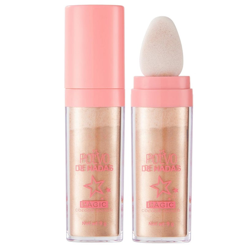 URQT Polvo De Hadas Fairy Dust Highlight Patting Powder - Full Body Contouring and Clavicle Pearlescent Patting Powder for Face and Eye, Christmas Sparkling Body Glitter (#03 Golden Brown) - Image 1