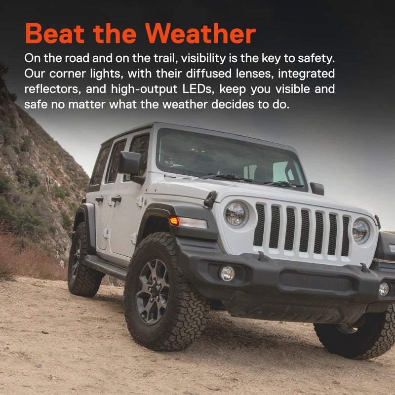 ONLINE LED STORE TRUE MODS Front Fender LED Side Marker Light Replacement for Jeep 2018+ Wrangler JL Gladiator JT [Amber Lens] [Plug-n-Play] Waterproof Turn Signal Parking Corner Light Accessories - Image 4