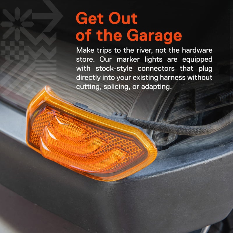 ONLINE LED STORE TRUE MODS Front Fender LED Side Marker Light Replacement for Jeep 2018+ Wrangler JL Gladiator JT [Amber Lens] [Plug-n-Play] Waterproof Turn Signal Parking Corner Light Accessories - Image 5