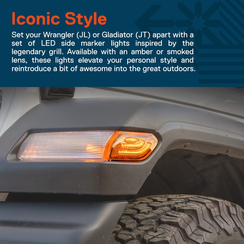 ONLINE LED STORE TRUE MODS Front Fender LED Side Marker Light Replacement for Jeep 2018+ Wrangler JL Gladiator JT [Amber Lens] [Plug-n-Play] Waterproof Turn Signal Parking Corner Light Accessories - Image 2